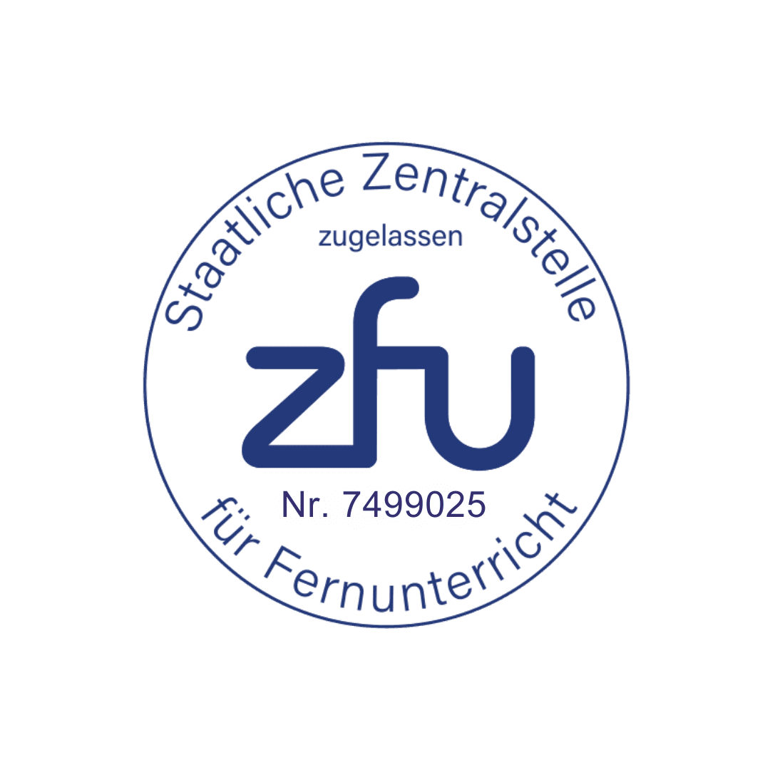 ZFU-Siegel für den Fernkurs "Integrationshelfer Autismus" und der Nummer 7499025